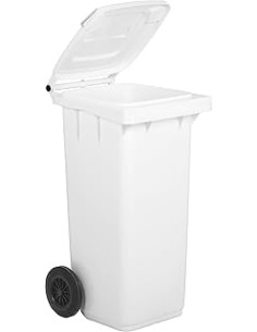 BIDONI CARRELLATI 120 LITRI CON COPERCHIO E RUOTE PER USO ESTERNO PLASTICA RESISTENTE- MOBIL PLASTIC