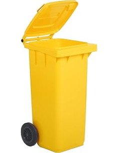 BIDONI CARRELLATI 120 LITRI CON COPERCHIO E RUOTE PER USO ESTERNO PLASTICA RESISTENTE- MOBIL PLASTIC 2