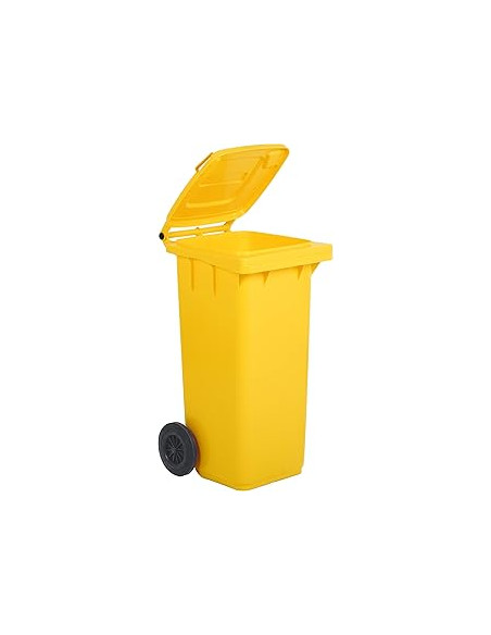 BIDONI CARRELLATI 120 LITRI CON COPERCHIO E RUOTE PER USO ESTERNO PLASTICA RESISTENTE- MOBIL PLASTIC