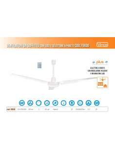 VENTILATORE DA SOFFITTO 3 PALE 5 VELOCITÀ - VINCO 2